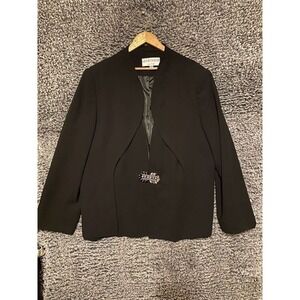 Lily & Taylor Black Dressed Jacket Blazer 20 Brochure Button Made In USA